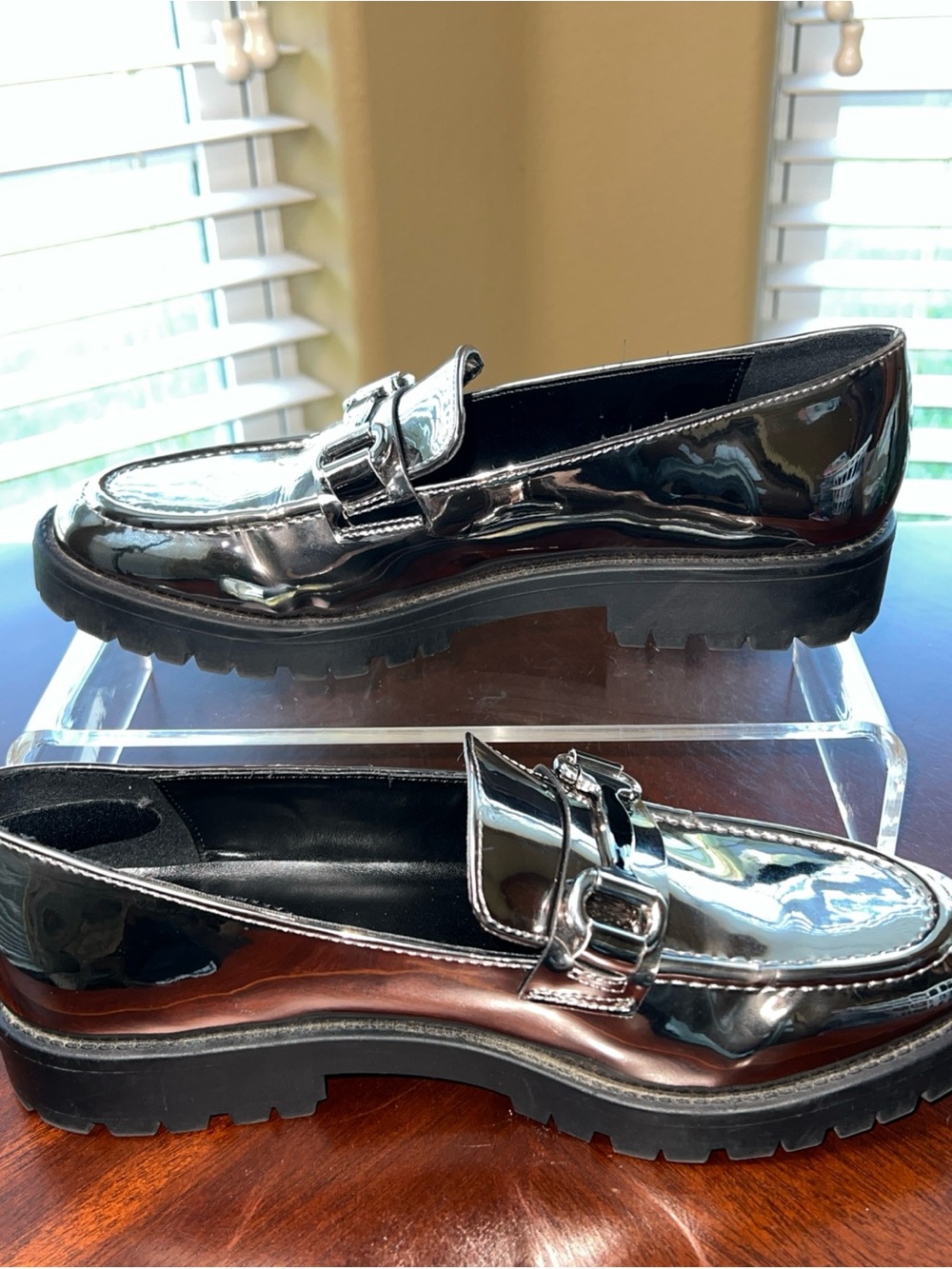 Bandolino Womens Franny Loafers Pewter Silver Sz 7M Preppy Career Academia - Picture 6 of 12